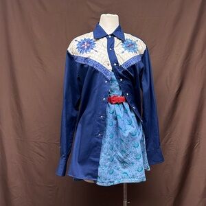 Quilted button up with cream yoke detail by Rocking Ranchwear